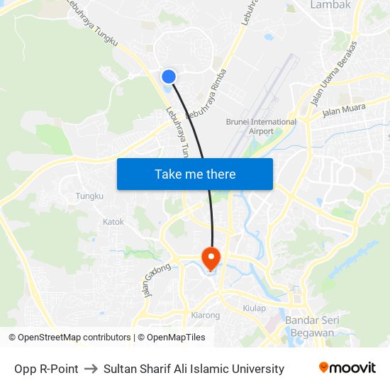 Opp R-Point to Sultan Sharif Ali Islamic University map