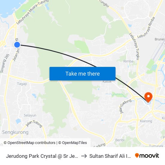 Jerudong Park Crystal @ Sr Jerudong/Masjid Al Ameerah to Sultan Sharif Ali Islamic University map