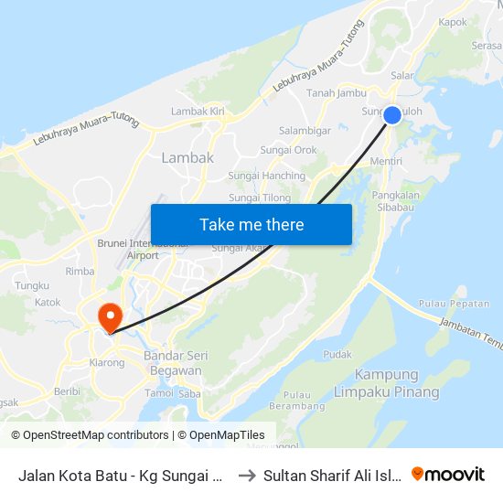 Jalan Kota Batu - Kg Sungai Buloh (J. Batu Marang) to Sultan Sharif Ali Islamic University map