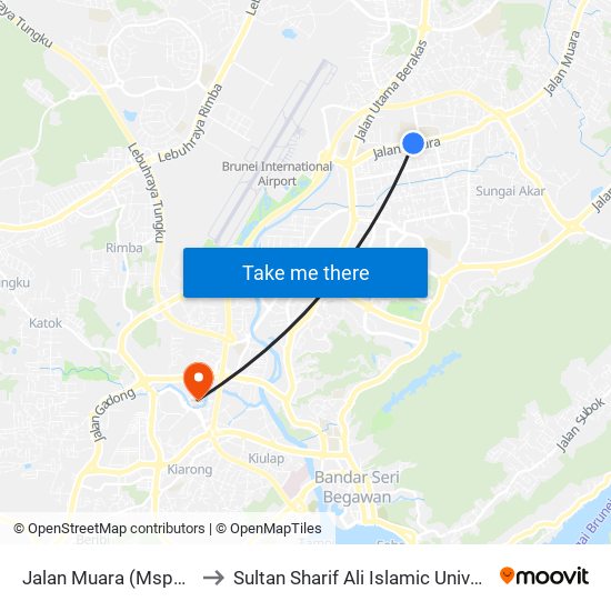 Jalan Muara (Mspsbs) to Sultan Sharif Ali Islamic University map