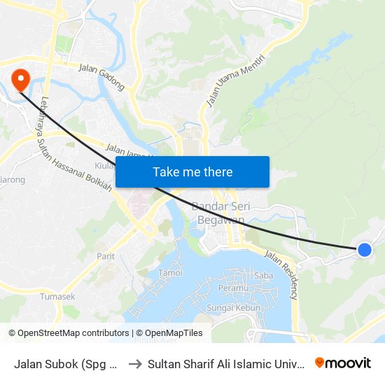 Jalan Subok (Spg 106) to Sultan Sharif Ali Islamic University map