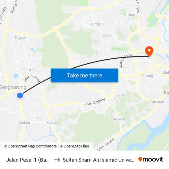 Jalan Pasai 1 (Ban 3) to Sultan Sharif Ali Islamic University map