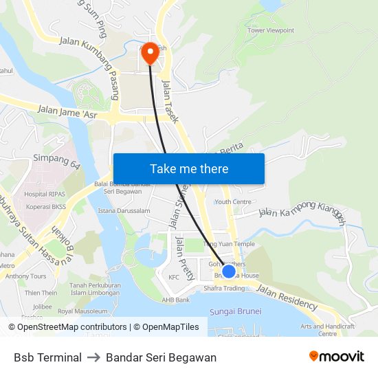 Bsb Terminal to Bandar Seri Begawan map