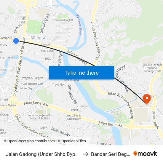 Jalan Gadong (Under Shhb Bypass-Nbt) to Bandar Seri Begawan map