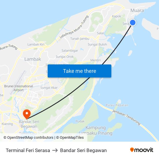 Terminal Feri Serasa to Bandar Seri Begawan map