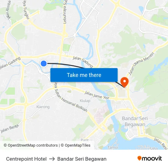 Centrepoint Hotel to Bandar Seri Begawan map