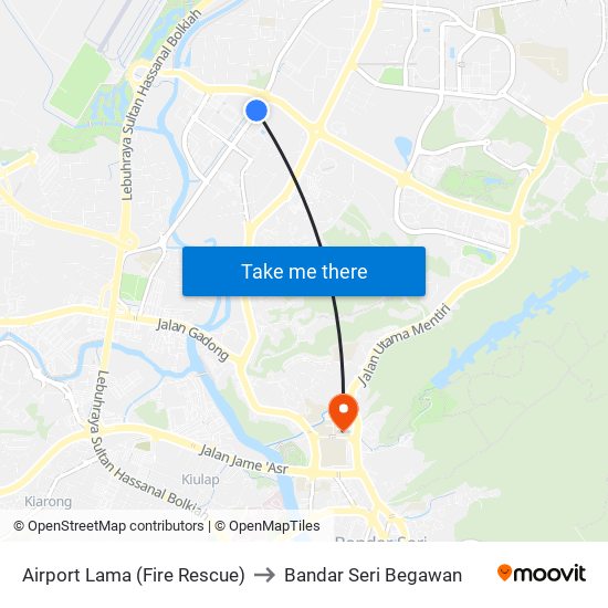 Airport Lama (Fire Rescue) to Bandar Seri Begawan map