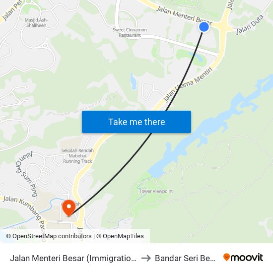 Jalan Menteri Besar (Immigration/Labour) to Bandar Seri Begawan map