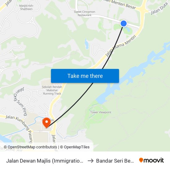 Jalan Dewan Majlis (Immigration/Labour) to Bandar Seri Begawan map