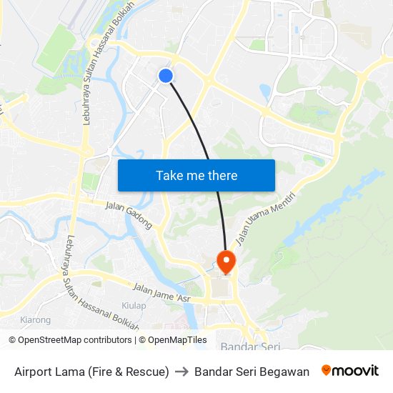 Airport Lama (Fire & Rescue) to Bandar Seri Begawan map