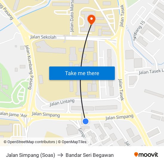 Jalan Simpang (Soas) to Bandar Seri Begawan map