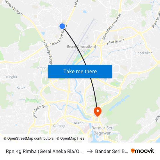 Rpn Kg Rimba (Gerai Aneka Ria/Opp Sm Rimba 1)) to Bandar Seri Begawan map