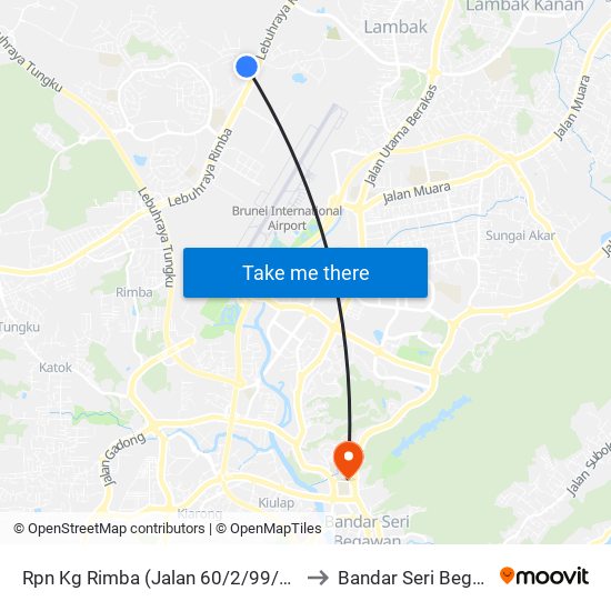 Rpn  Kg Rimba (Jalan 60/2/99/R Point) to Bandar Seri Begawan map