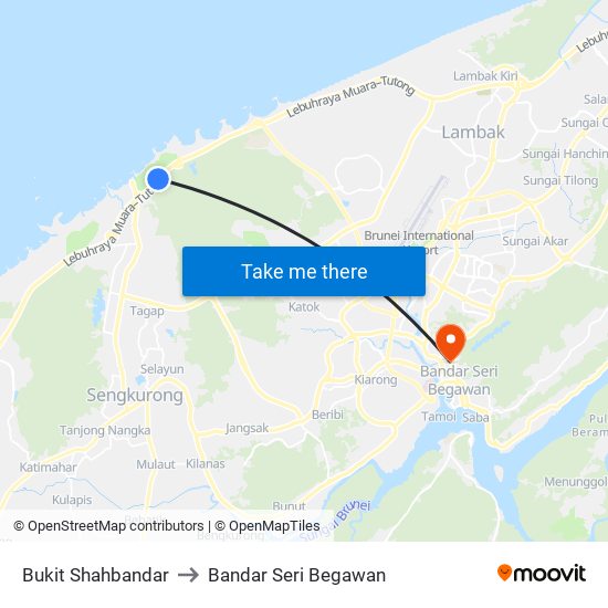 Bukit Shahbandar to Bandar Seri Begawan map