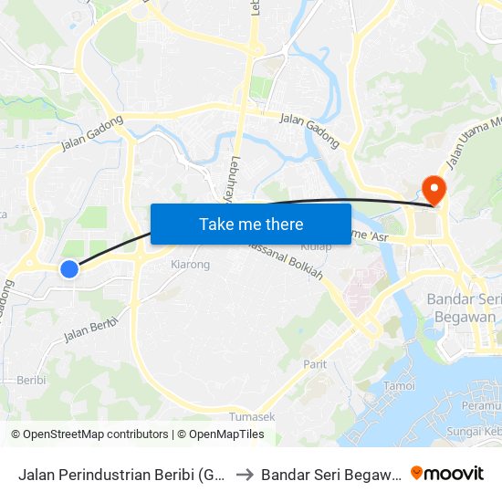Jalan Perindustrian Beribi (Ghk) to Bandar Seri Begawan map
