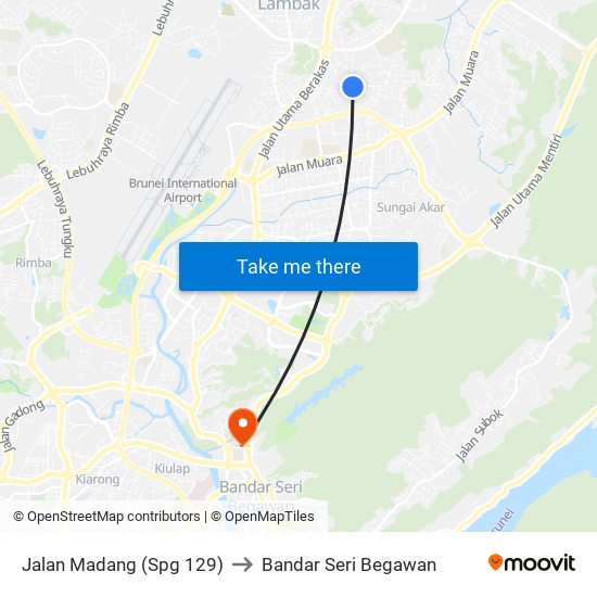 Jalan Madang (Spg 129) to Bandar Seri Begawan map