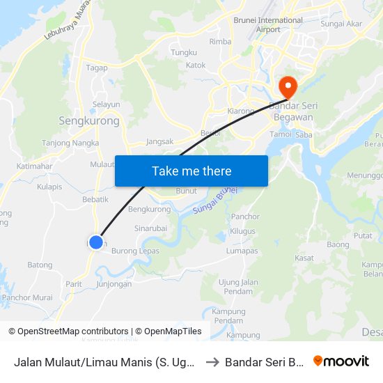 Jalan Mulaut/Limau Manis (S. Ugama Kg Masin) to Bandar Seri Begawan map