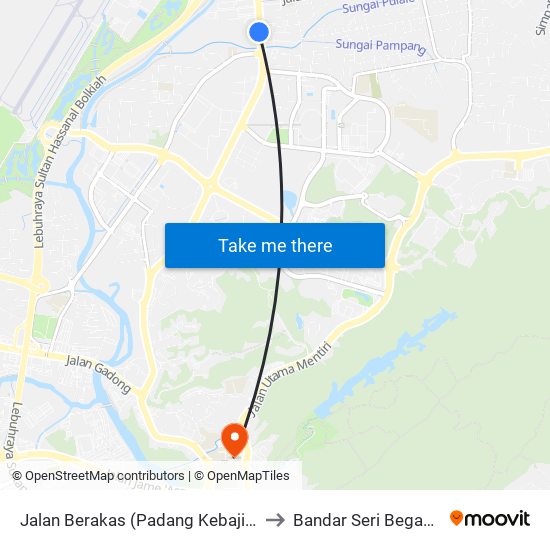 Jalan Berakas (Padang Kebajikan) to Bandar Seri Begawan map