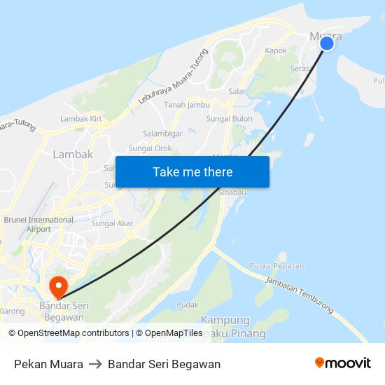 Pekan Muara to Bandar Seri Begawan map