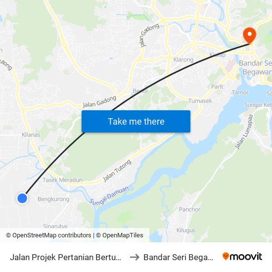 Jalan Projek Pertanian Bertumpu to Bandar Seri Begawan map