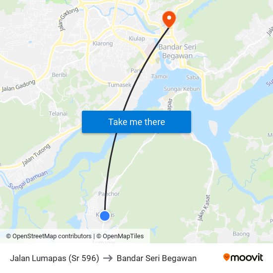 Jalan Lumapas (Sr 596) to Bandar Seri Begawan map