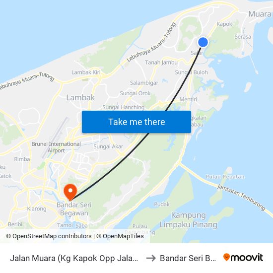 Jalan Muara (Kg Kapok Opp Jalan Bukit Kebun) to Bandar Seri Begawan map