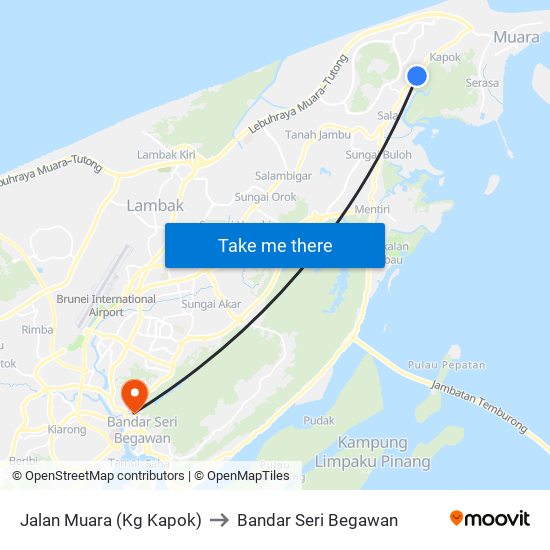 Jalan Muara (Kg Kapok) to Bandar Seri Begawan map