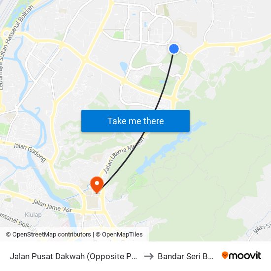 Jalan Pusat Dakwah (Opposite Pusat Dakwah) to Bandar Seri Begawan map