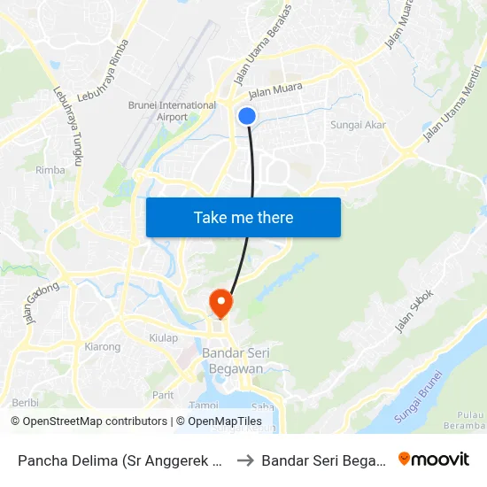 Pancha Delima (Sr Anggerek Desa) to Bandar Seri Begawan map