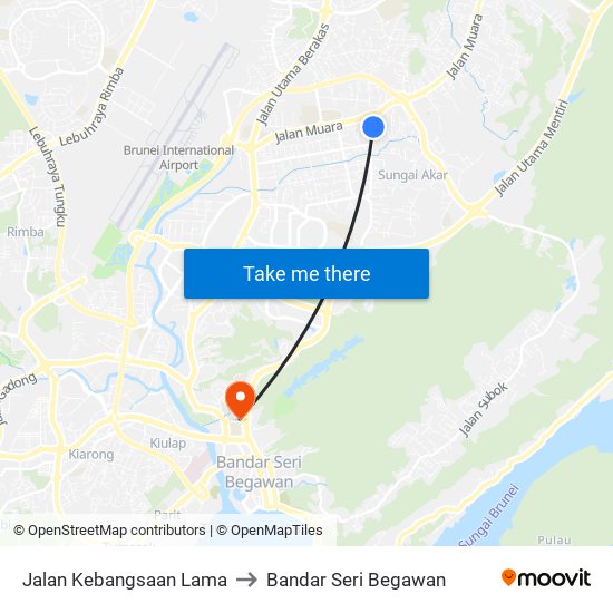 Jalan Kebangsaan Lama to Bandar Seri Begawan map