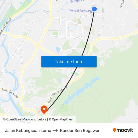 Jalan Kebangsaan Lama to Bandar Seri Begawan map