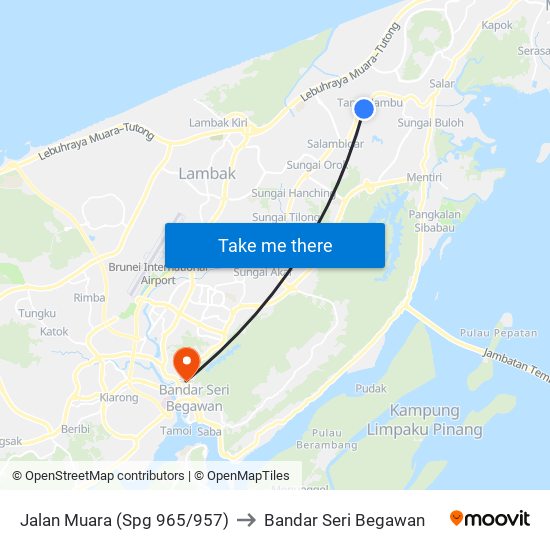 Jalan Muara (Spg 965/957) to Bandar Seri Begawan map