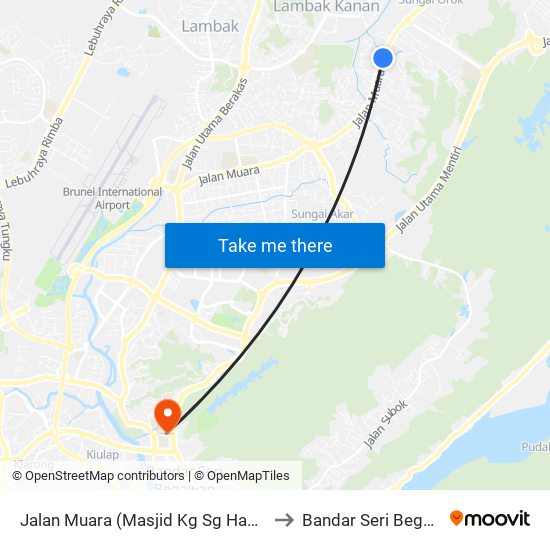 Jalan Muara (Masjid Kg Sg Hanching) to Bandar Seri Begawan map