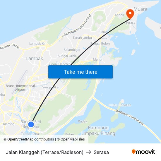 Jalan Kianggeh (Terrace/Radisson) to Serasa map