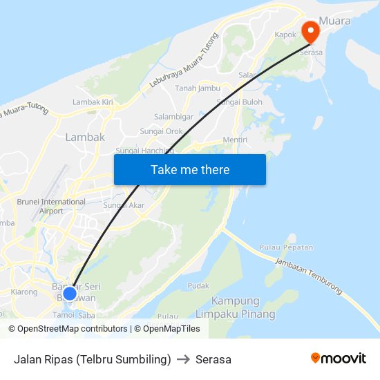Jalan Ripas (Telbru Sumbiling) to Serasa map