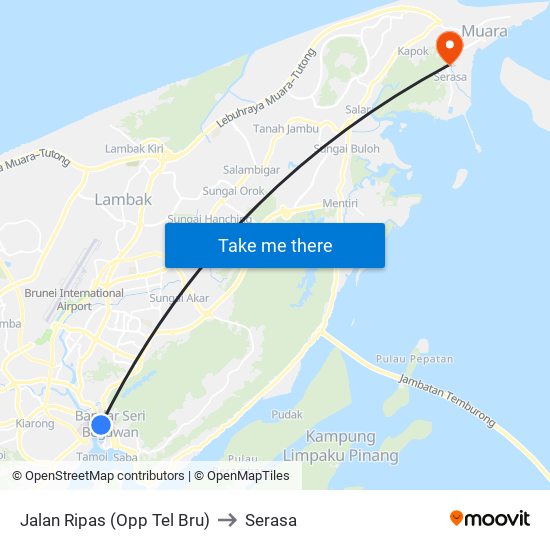 Jalan Ripas (Opp Tel Bru) to Serasa map