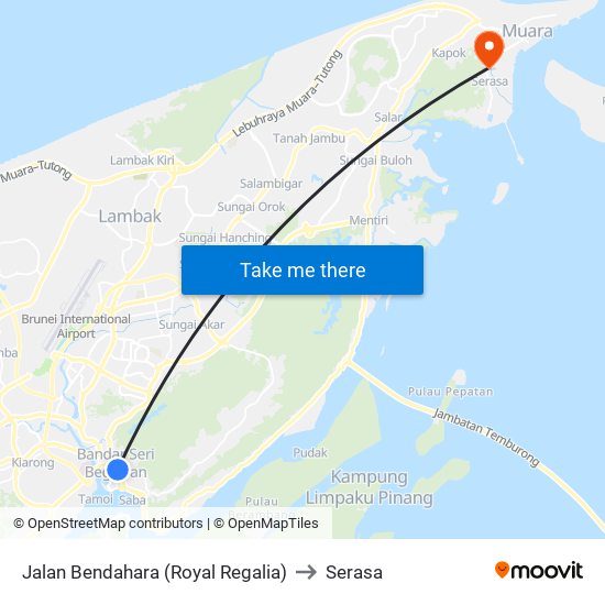 Jalan Bendahara (Royal Regalia) to Serasa map