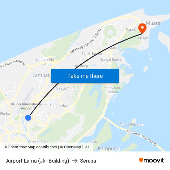 Airport Lama (Jkr Building) to Serasa map