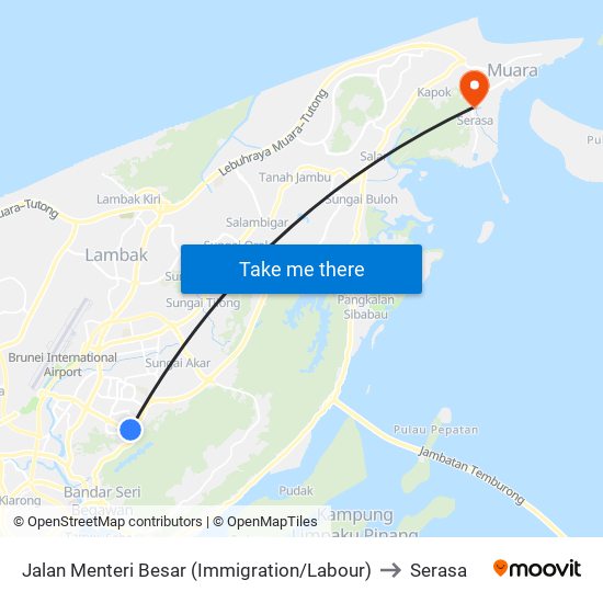 Jalan Menteri Besar (Immigration/Labour) to Serasa map