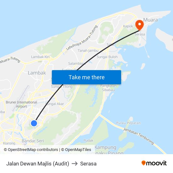 Jalan Dewan Majlis (Audit) to Serasa map