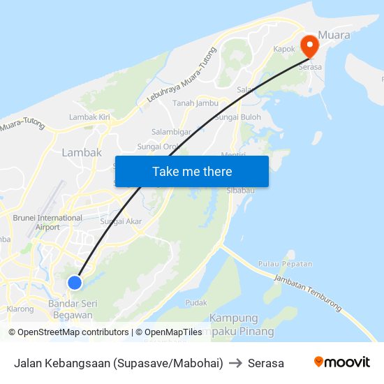 Jalan Kebangsaan (Supasave/Mabohai) to Serasa map