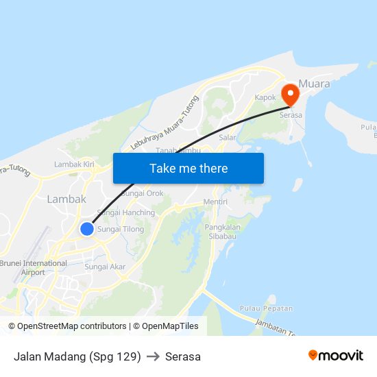 Jalan Madang (Spg 129) to Serasa map