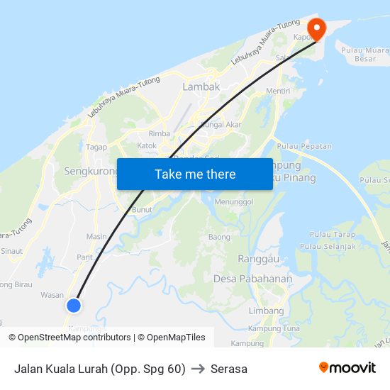 Jalan Kuala Lurah (Opp. Spg 60) to Serasa map