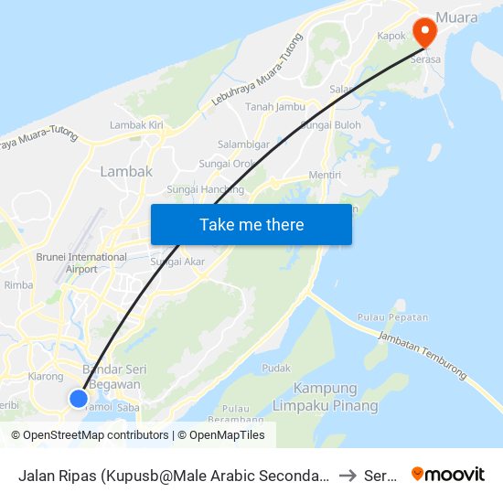 Jalan Ripas (Kupusb@Male Arabic Secondary School) to Serasa map