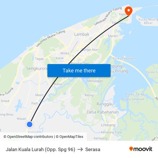 Jalan Kuala Lurah (Opp. Spg 96) to Serasa map