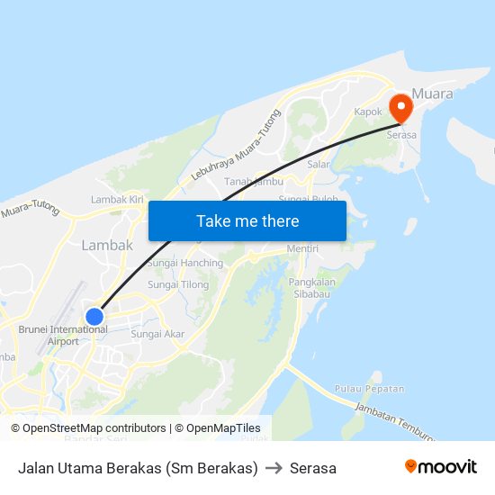 Jalan Utama Berakas (Sm Berakas) to Serasa map