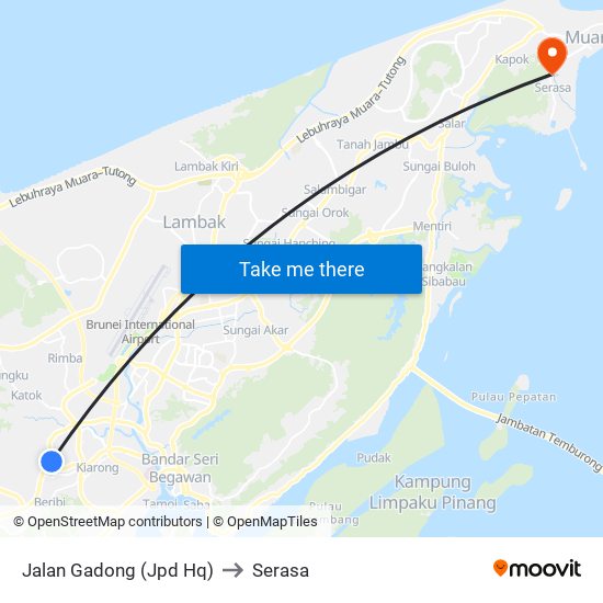 Jalan Gadong (Jpd Hq) to Serasa map