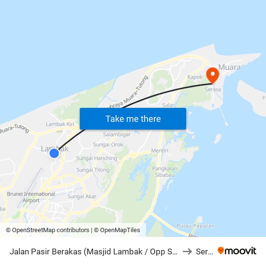 Jalan Pasir Berakas (Masjid Lambak / Opp Sr Dato Mahawangsa) to Serasa map