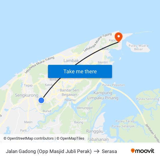 Jalan Gadong (Opp Masjid Jubli Perak) to Serasa map