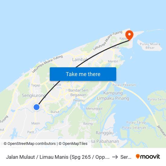 Jalan Mulaut / Limau Manis (Spg 265 / Opp. Sr Mulaut) to Serasa map
